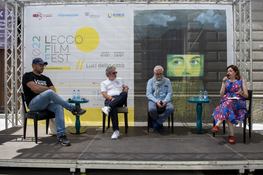 Sul palco  da sinistra Ciro D'Emilio, Angelo Chirico, Luigi Ballerini e Angela D'Arrigo